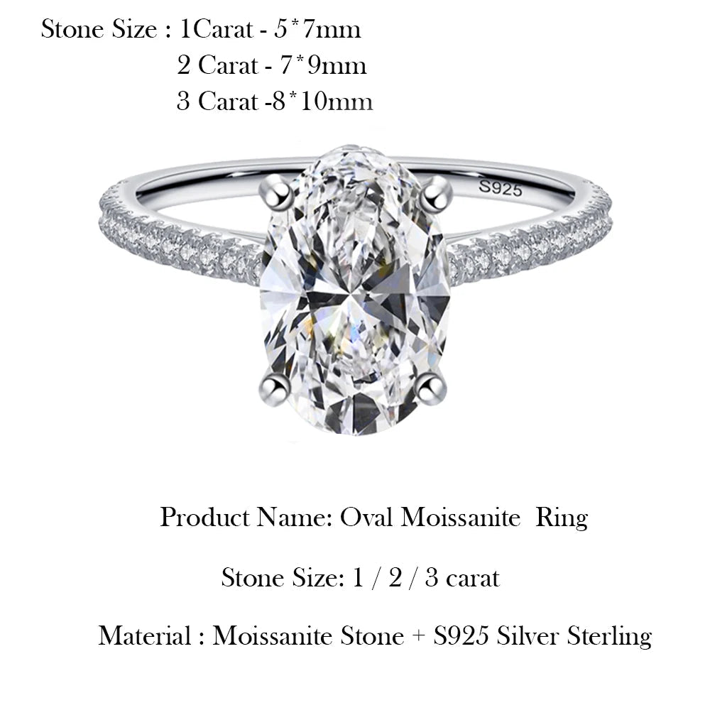 Luna Oval Moissanite Hidden Halo Engagement Ring
