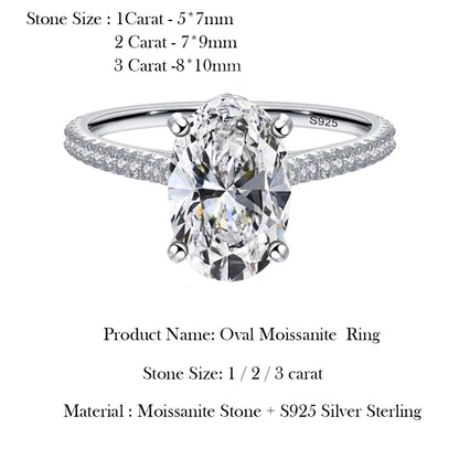 Luna Oval Moissanite Hidden Halo Engagement Ring