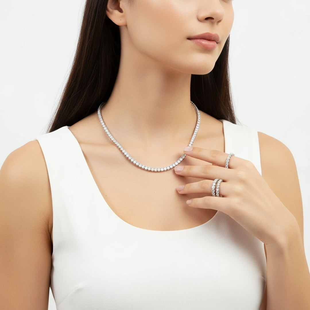 Diamond Frost Moissanite Tennis Necklace