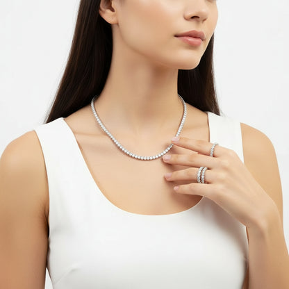 Diamond Frost Moissanite Tennis Necklace