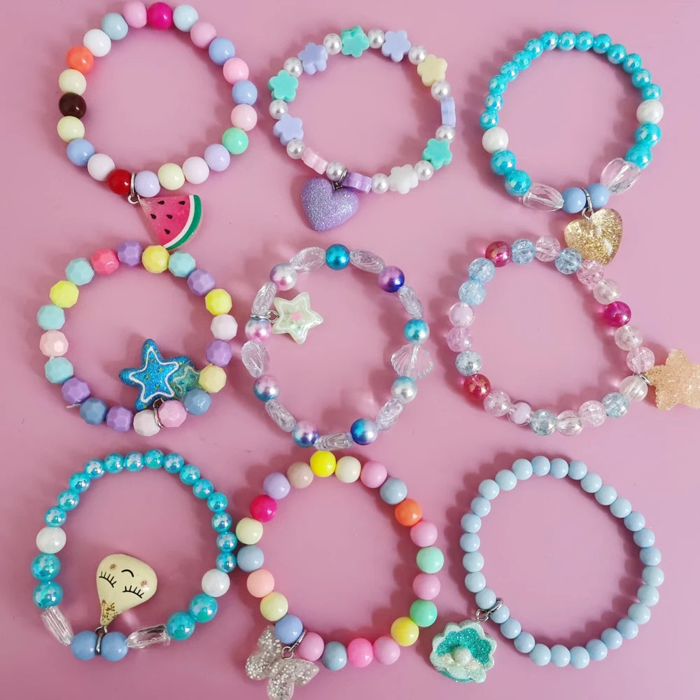 Cute Kids Bracelet Set – Unicorn & Hearts
