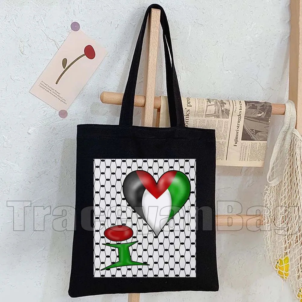 Heart Peace Floral Arabic Calligraphy Palestina Keffiyeh